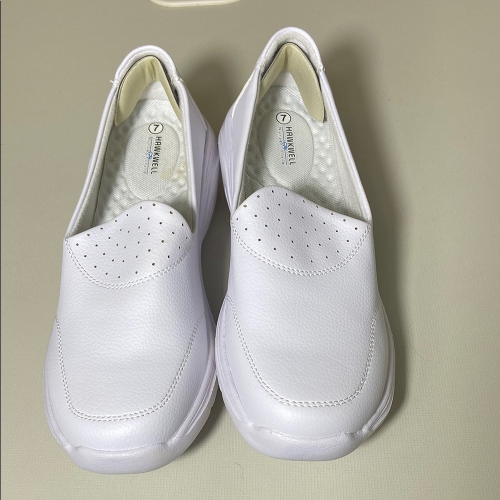 Hawkwell White Mules with Cushioned Sole